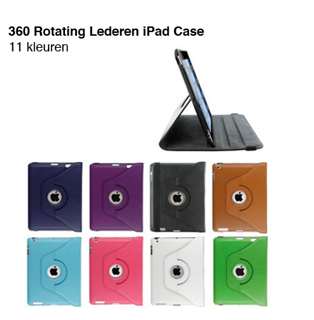 123 Dagaanbieding - 360 Rotating Lederen Case Ipad 2 / Ipad Mini