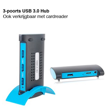 123 Dagaanbieding - 3-Poorts Usb 3.0 Hub (Verkrijgbaar Met Cardreader)