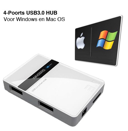 123 Dagaanbieding - 4-Poorts Usb3.0 Hub Voor Windows En Mac Os