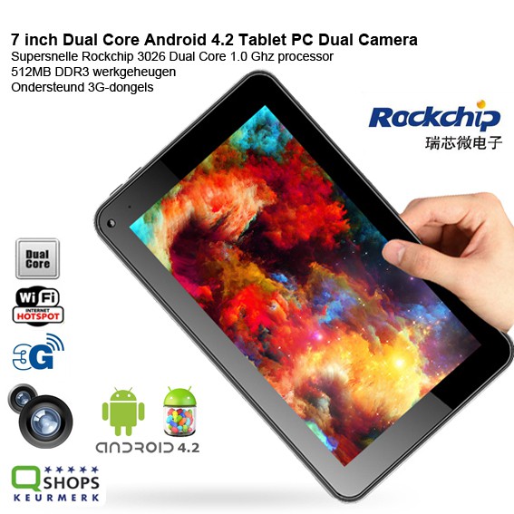 123 Dagaanbieding - 7 Inch Dual Core Android 4.2 Tablet Pc Dual Camera