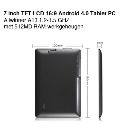 123 Dagaanbieding - 7 Inch Tft Lcd 16:9 Android 4.0 Tablet Pc