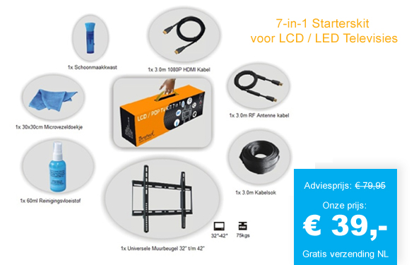 123 Dagaanbieding - 7-In-1 Starterskit Voor Lcd / Led Televisies