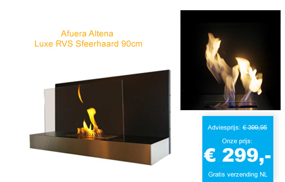 123 Dagaanbieding - Afuera Altena - Luxe Rvs Sfeerhaard 90Cm