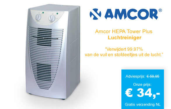 123 Dagaanbieding - Amcor Hepa Tower Plus Luchtreiniger