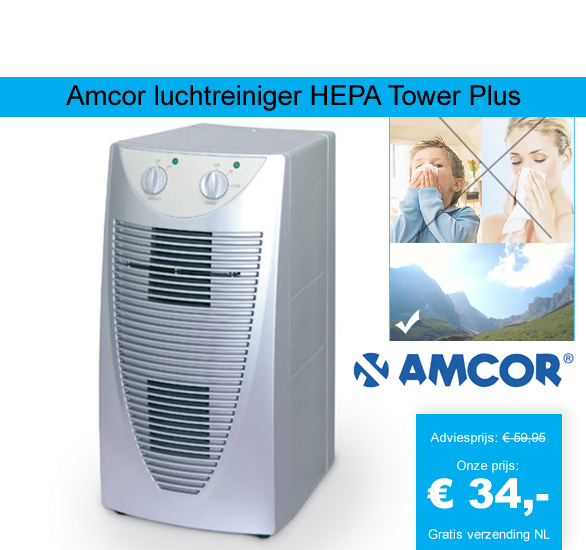 123 Dagaanbieding - Amcor Luchtreiniger Hepa Tower Plus