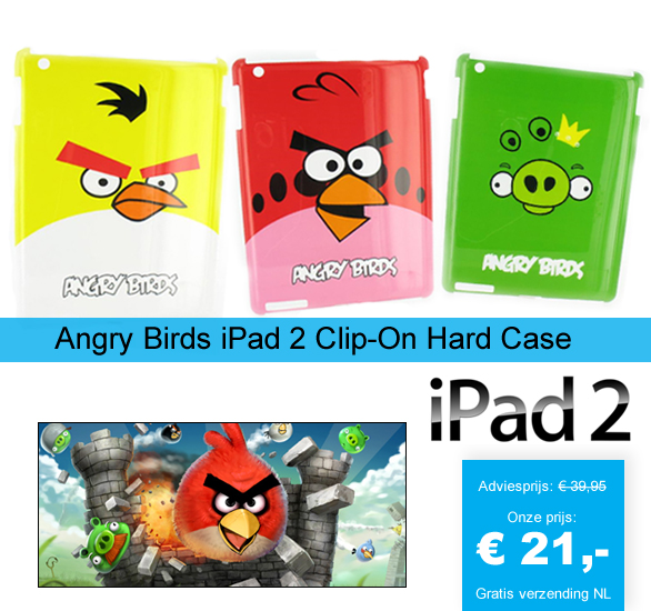123 Dagaanbieding - Angry Birds Ipad 2 Clip-on Hard Case