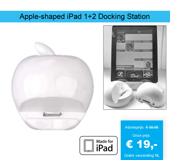 123 Dagaanbieding - Apple-shaped Ipad 1+2 Docking Station
