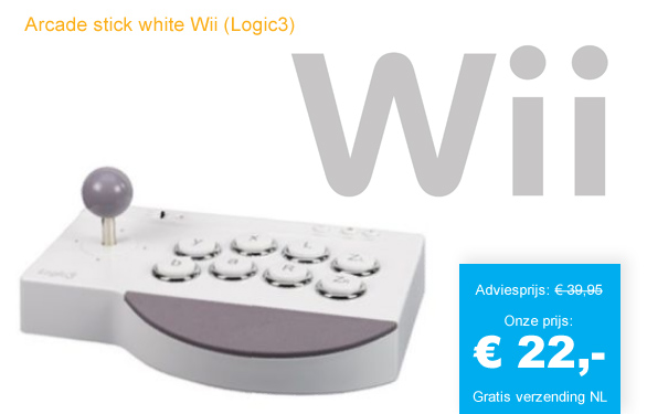 123 Dagaanbieding - Arcade Stick White Wii (Logic3)