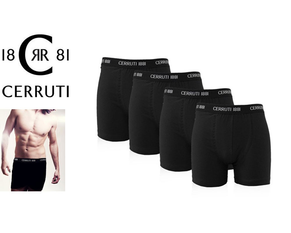 123 Dagaanbieding - Cerruti Black Boxershorts 4-Pack