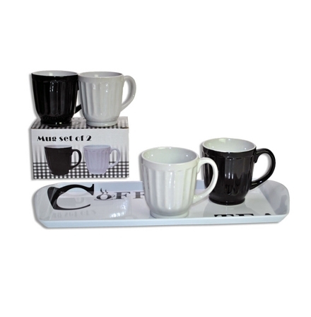 123 Dagaanbieding - Coffee Tray Met 4 Koffiekopjes