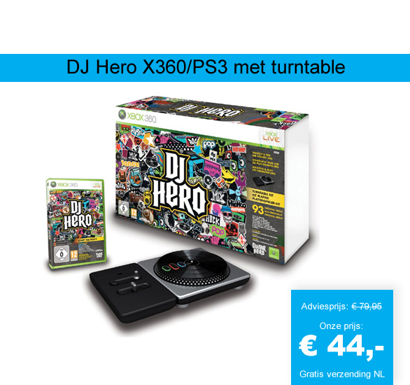 123 Dagaanbieding - Dj Hero Xbox 360/Ps3 Met Turntable