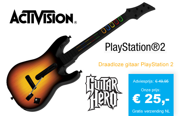 123 Dagaanbieding - Draadloze Gitaar Playstation 2