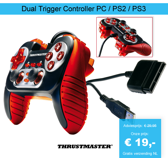 123 Dagaanbieding - Dual Trigger Controller Pc / Ps2 / Ps3 123 Dagaanbieding - Dual Trigger Controller Pc / Ps2 / Ps3