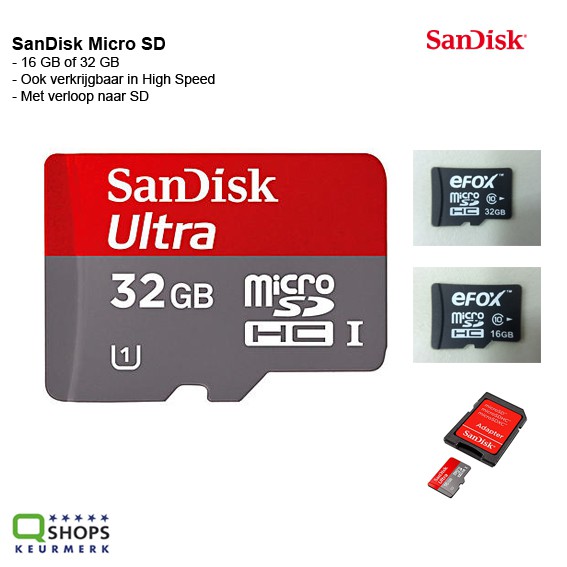 123 Dagaanbieding - Efox/sandisk Class 10 Microsd Flash Geheugenkaarten