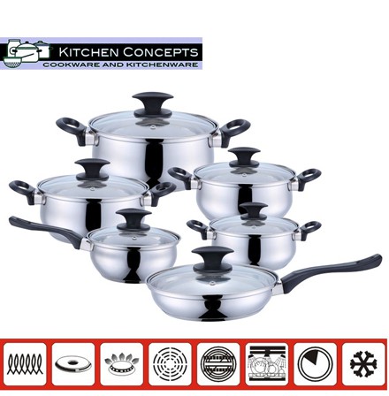 123 Dagaanbieding - Elegance 12 Delige Pannenset By Kitchen Concepts 123 Dagaanbieding - Elegance 12 Delige Pannenset By Kitchen Concepts