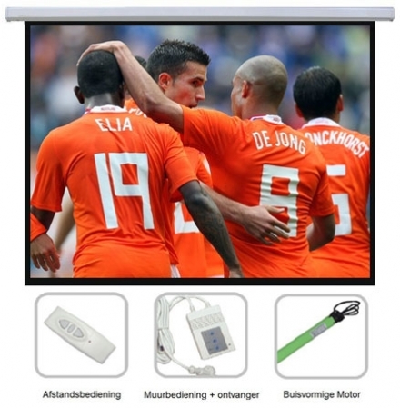 123 Dagaanbieding - Elektrisch Projectiescherm 4:3 Mat Wit 123 Dagaanbieding - Elektrisch Projectiescherm 4:3 Mat Wit