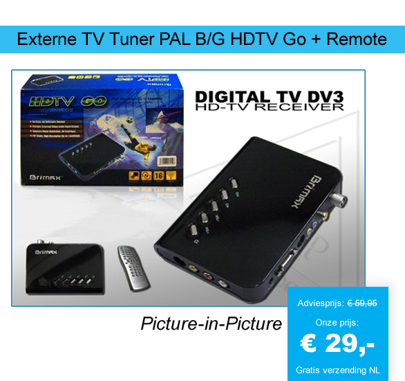 123 Dagaanbieding - Externe Tv Tuner Pal B/g Hdtv Go + Remote