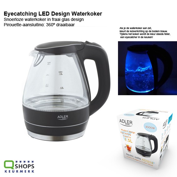 123 Dagaanbieding - Eyecatching Led Design Waterkoker 123 Dagaanbieding - Eyecatching Led Design Waterkoker