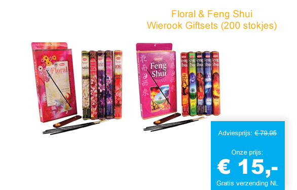 123 Dagaanbieding - Floral En Feng Shui - Wierook Giftsets