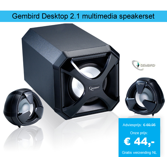 123 Dagaanbieding - Gembird Desktop 2.1 Multimedia Speakerset 123 Dagaanbieding - Gembird Desktop 2.1 Multimedia Speakerset