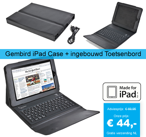 123 Dagaanbieding - Gembird Ipad Case Met Ingebouwd Toetsenbord 123 Dagaanbieding - Gembird Ipad Case Met Ingebouwd Toetsenbord