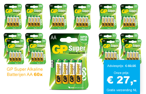 123 Dagaanbieding - Gp Super Alkaline Batterijen Aa 60X