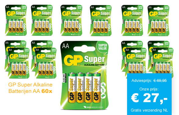 123 Dagaanbieding - Gp Super Alkaline Batterijen Aa 60X 123 Dagaanbieding - Gp Super Alkaline Batterijen Aa 60X
