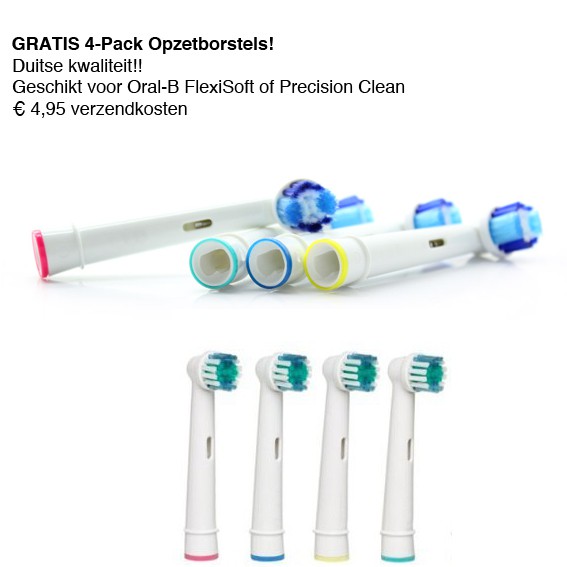 123 Dagaanbieding - Gratis 4-Pack Opzetborstels! Geschikt Voor Oral-b Flexisoft Of Precision Clean