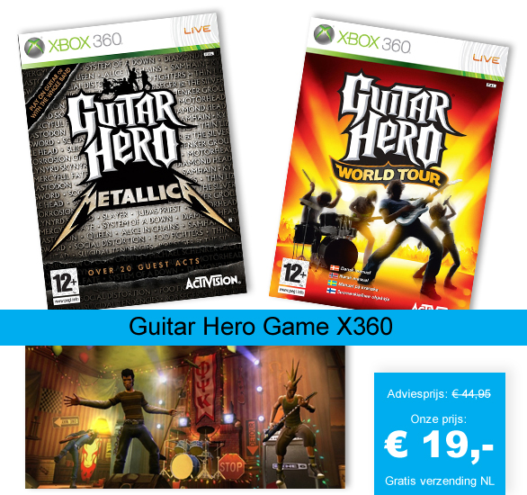 123 Dagaanbieding - Guitar Hero Game X360 (Metallica/world Tour)