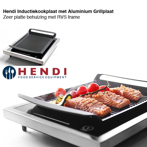 123 Dagaanbieding - Hendi Inductiekookplaat Met Aluminium Grillplaat