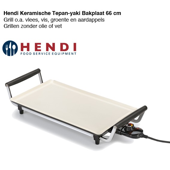 123 Dagaanbieding - Hendi Keramische Tepan-yaki Bakplaat 66 Cm