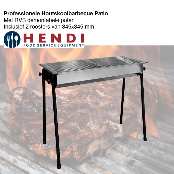 123 Dagaanbieding - Hendi Professionele Houtskoolbarbecue Patio