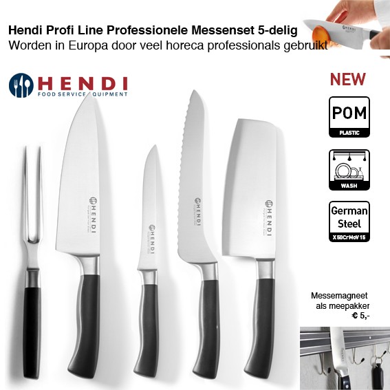 123 Dagaanbieding - Hendi Profi Line Professionele Messenset 5-Delig