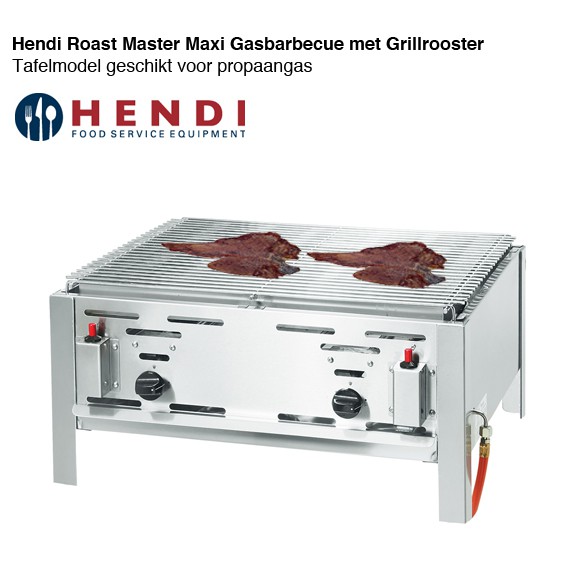 123 Dagaanbieding - Hendi Roast Master Maxi Gasbarbecue Met Grillrooster