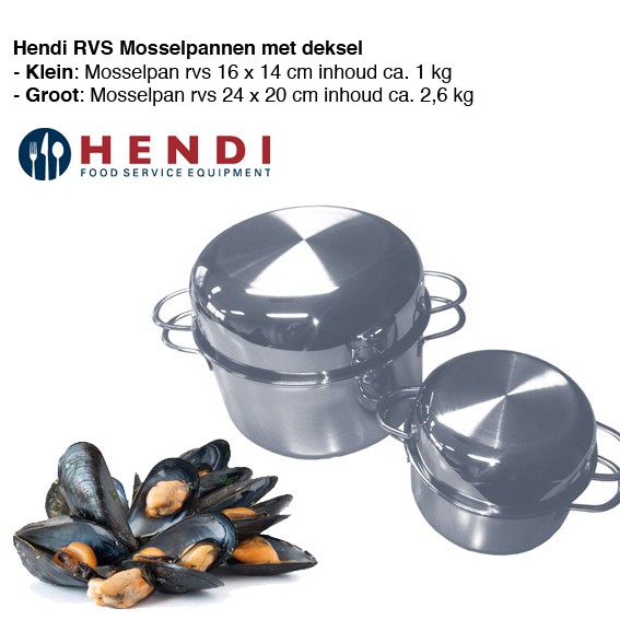 123 Dagaanbieding - Hendi Rvs Mosselpannen Met Deksel