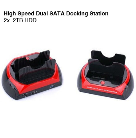 123 Dagaanbieding - High Speed Dual Sata Docking Station (2X 2Tb Hdd)