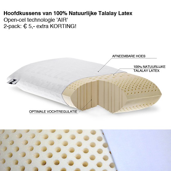 123 Dagaanbieding - Hoofdkussens Van 100% Natuurlijke Talalay Latex