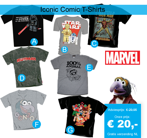 123 Dagaanbieding - Iconic Comic T-shirts 123 Dagaanbieding - Iconic Comic T-shirts