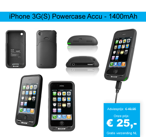 123 Dagaanbieding - Ijuice Iphone 3G(s) Powercase Accu - 1400Mah