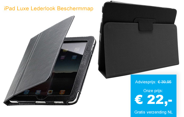 123 Dagaanbieding - Ipad Luxe Lederlook Beschermmap