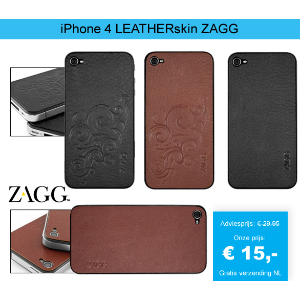 123 Dagaanbieding - Iphone 4 Leatherskin Zagg 123 Dagaanbieding - Iphone 4 Leatherskin Zagg