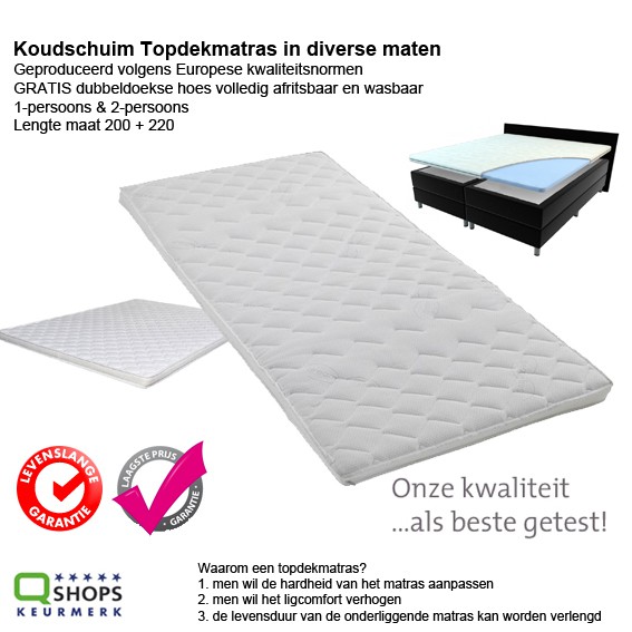 123 Dagaanbieding - Koudschuim Topdekmatras In Diverse Maten 123 Dagaanbieding - Koudschuim Topdekmatras In Diverse Maten