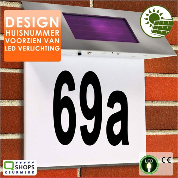 123 Dagaanbieding - Led Design Huisnummer Solar Powered