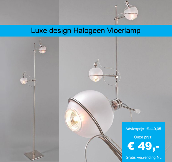 123 Dagaanbieding - Luxe Design Halogeen Vloerlamp