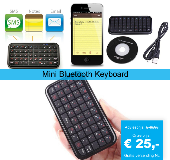 123 Dagaanbieding - Mini Bluetooth Keyboard 123 Dagaanbieding - Mini Bluetooth Keyboard