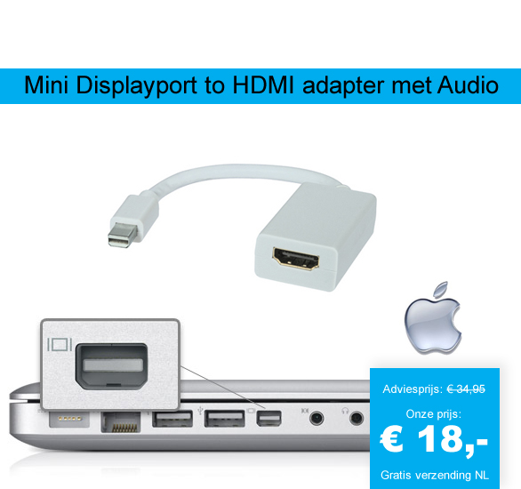 123 Dagaanbieding - Mini Displayport To Hdmi Adapter Met Audio 123 Dagaanbieding - Mini Displayport To Hdmi Adapter Met Audio