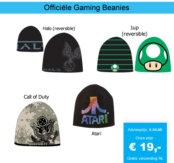 123 Dagaanbieding - Officiële Gaming Beanies 123 Dagaanbieding - Officiële Gaming Beanies