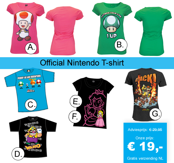 123 Dagaanbieding - Officieel Nintendo T-shirt