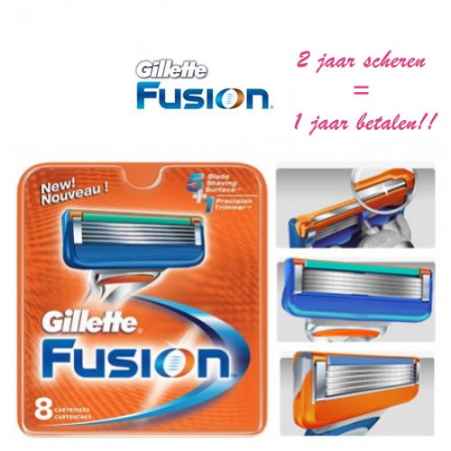 123 Dagaanbieding - Originele Gillette Fusion Scheermesjes 8-Pack