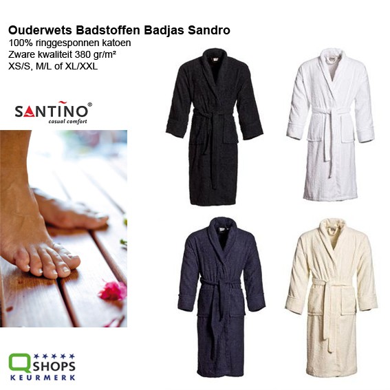 123 Dagaanbieding - Ouderwets Badstoffen Badjas Sandro